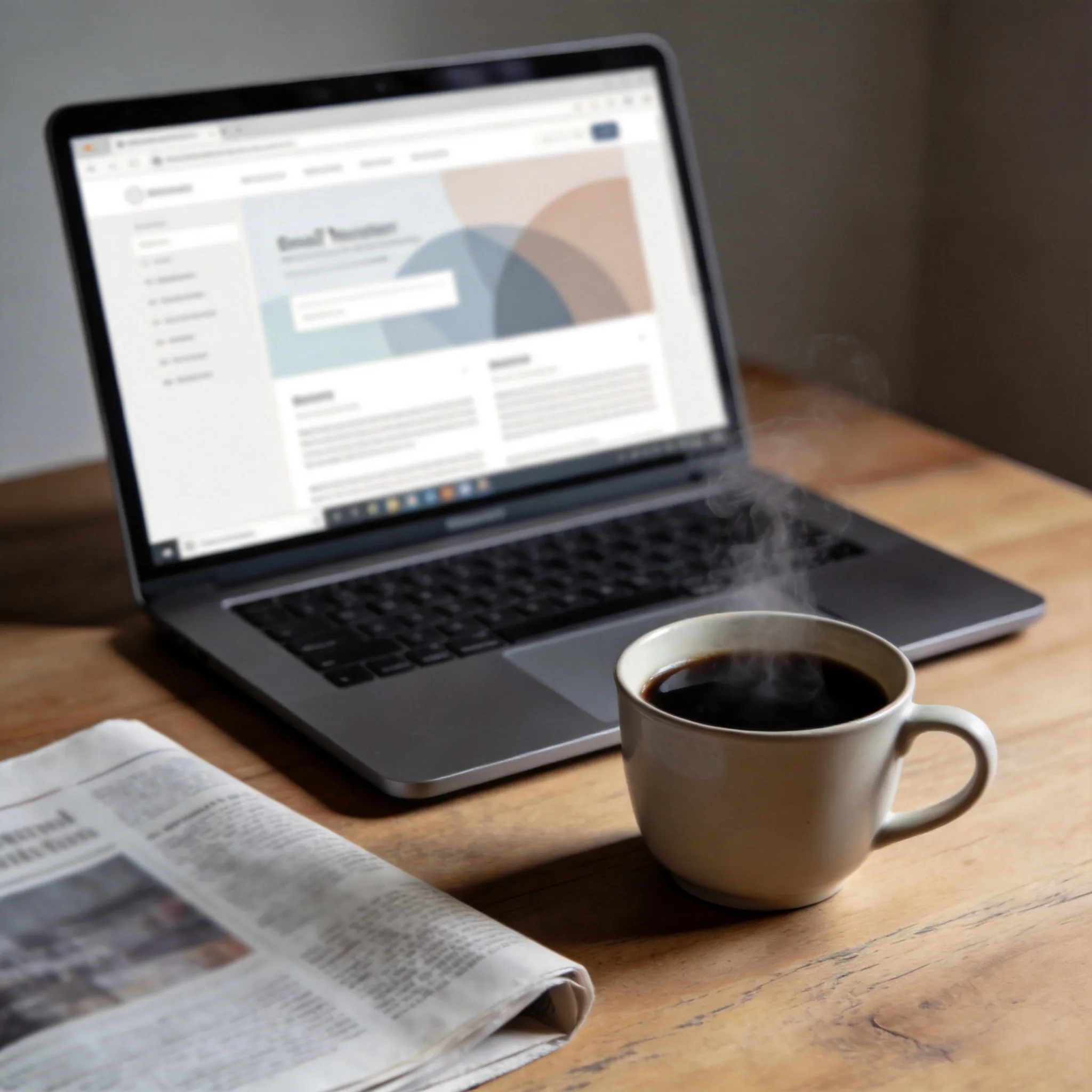 An email newsletter on a laptop